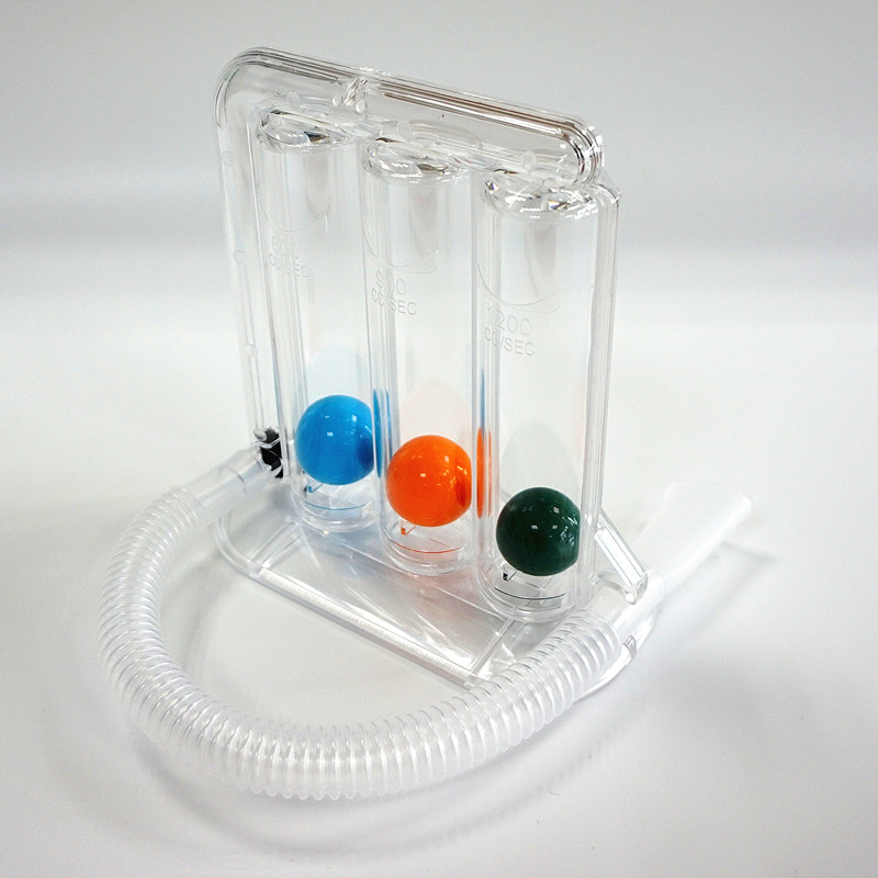 Medical three balls portable spirometer for normal breathing restored